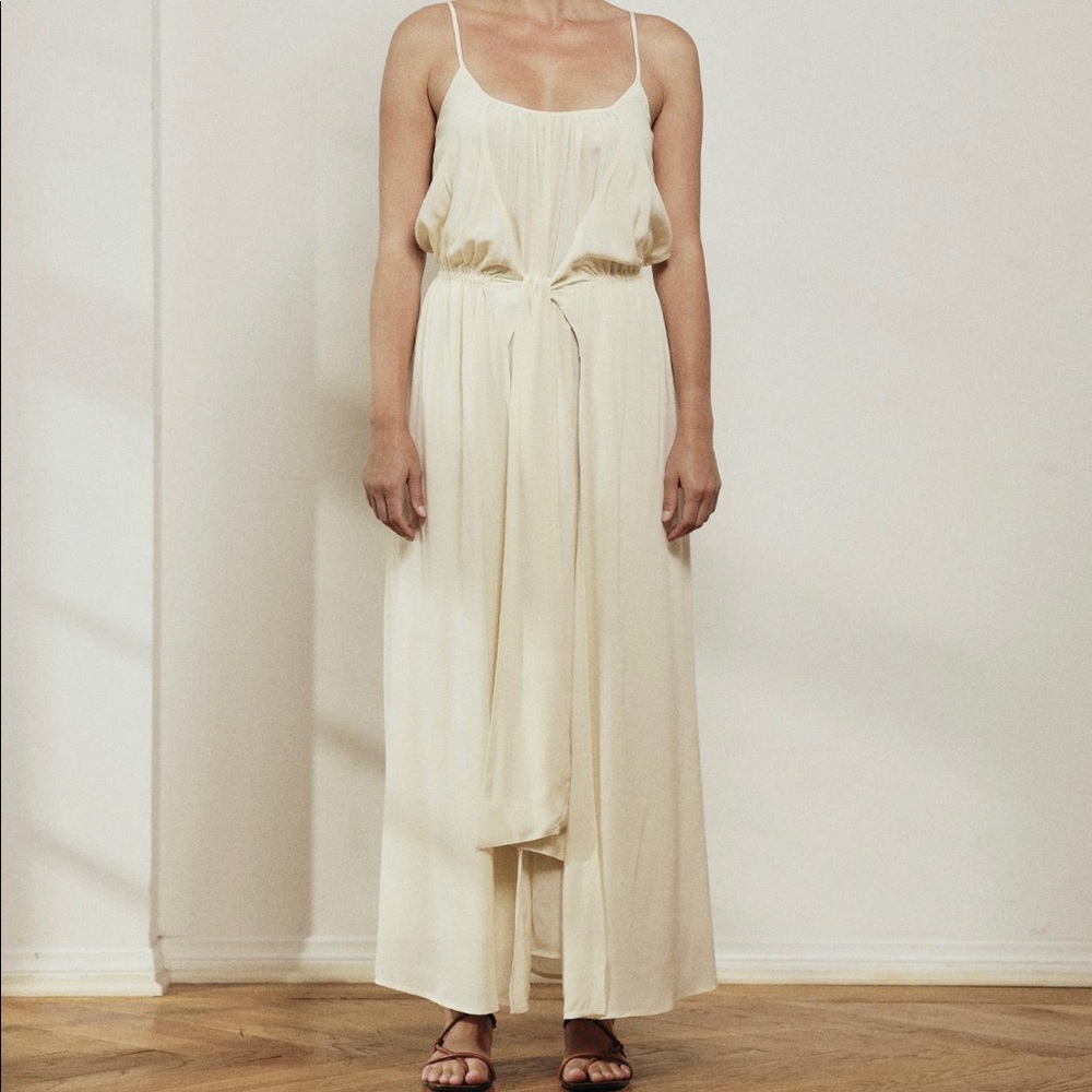 Maxi front tie slip dress